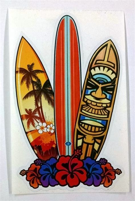 Surf Board Sticker Decal 37x61 Surfer Decal Surfing Vintage Surfboards
