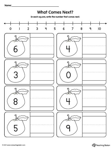 What Comes Next With Numbers Worksheet