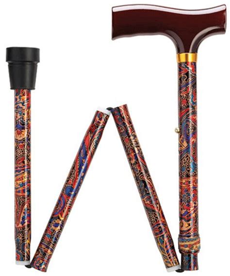 Fashionable Folding Paisley Walking Cane Exquisite Canes