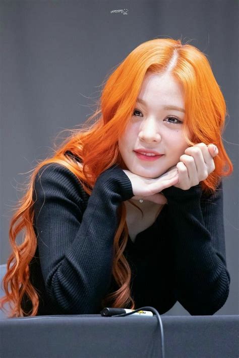 Orange Hair Red Hair Red Orange Korean Girl Asian Girl Fromis 9