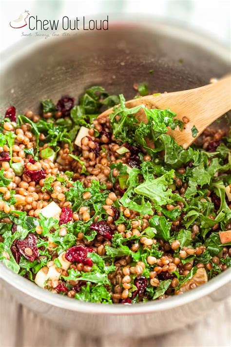 Wheat Berry Salad With Apples And Cranberries Chew Out Loud