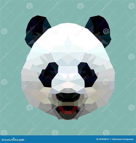 Panda Head Polygon Polygonal Animal Vector Stock Vector