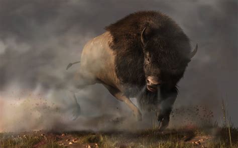 Bison Charging Stock Photos Pictures And Royalty Free Images Istock