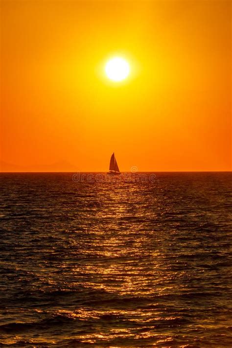 Small Boat On The Sea In Sunset Stock Image Image Of Evening Ship