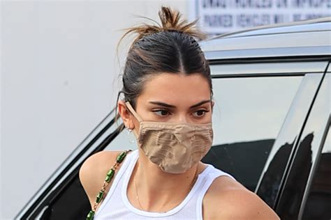 Kendall Jenner Slips On Silk Mini Dress Skims Mask Big Toe Sandals