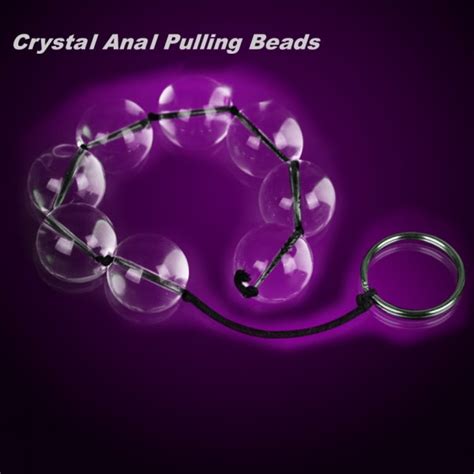 glass sex toy anal pulling beads crystal translucent anus butt masturbator