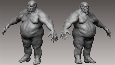 fat man zbrush character timelapse part 1 youtube