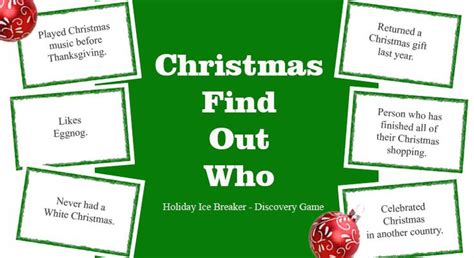 Christmas Find Out Who Ice Breakers Christmas Games For Adults