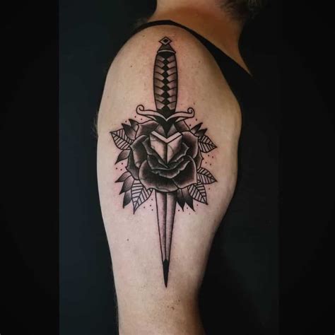 top 69 best rose and dagger tattoo ideas [2021 inspiration guide]