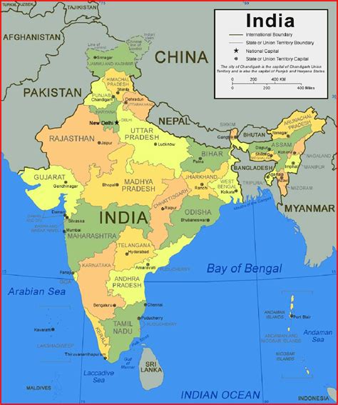 Peta Wilayah Negara India Riset