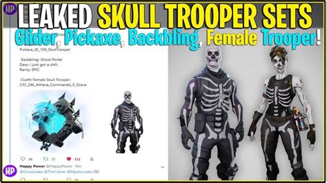 New Fortnite Skull Trooper Official Sets Woman Skin Pickaxe Glider