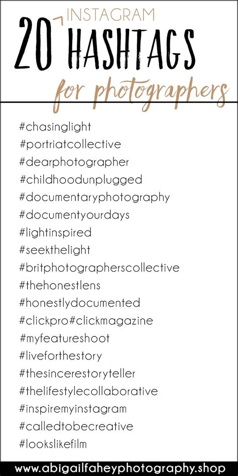 20 Instagram Hashtags For Photographers Photography Marketing