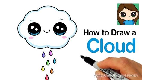 How To Draw A Rain Cloud Cute And Easy Dibujos Fotos Kawaii