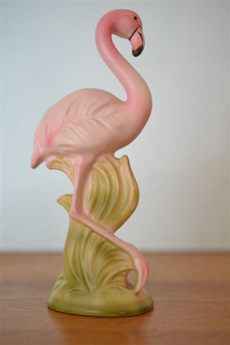 Vintage Small Pink Ceramic Flamingos Japan Figurines Mingo2 Funky