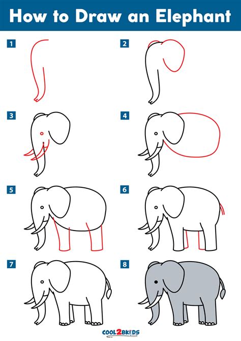 Cara Menggambar Gajah Lucu How To Draw Cute Elephant Easy Drawings
