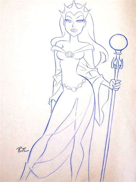 Queen Mera Aquamans Wife Sketch By Bruce Timm Comic Art Bruce