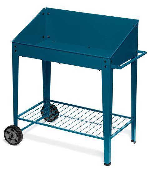 Gardeners Supply Company Demeter Metal Potting Bench With Wheels