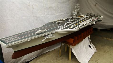Uss Nimitz Cvn Large Scale Mahogany Wooden Aircraft Models Boat