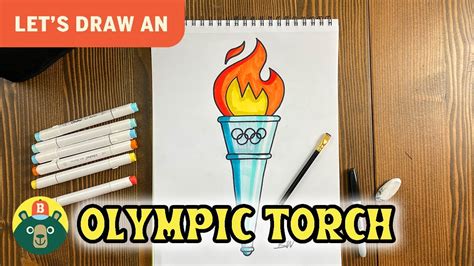 How To Draw An Olympic Torch Episode 128 Youtube