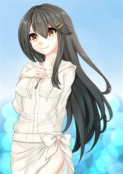 Anime Girl With Black Hair And Yellow Eyes