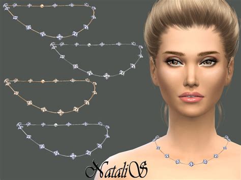 Multi Crystals Necklace By Natalis Sims 4 Jewelry