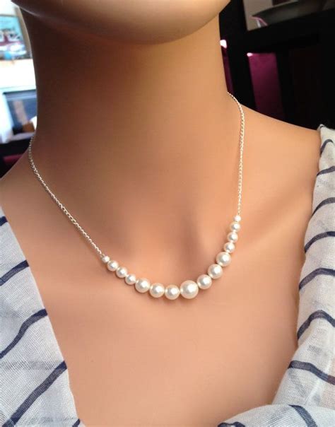 Set Of Sterling Silver Pearl Necklaces Bridesmaid Etsy