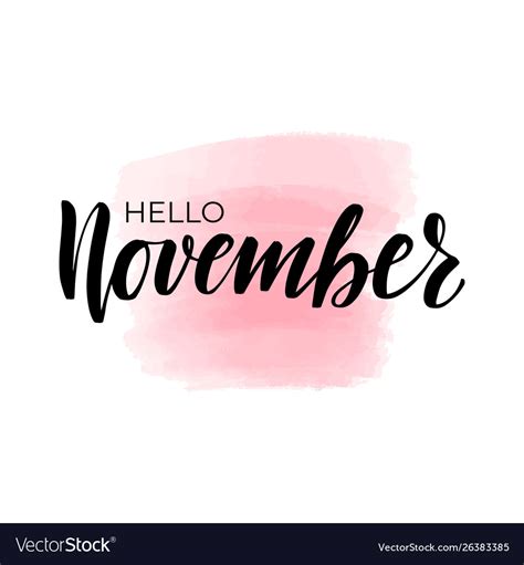Lettering Hello November Royalty Free Vector Image