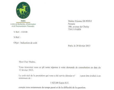 modele lettre a un notaire - Modele de lettre type