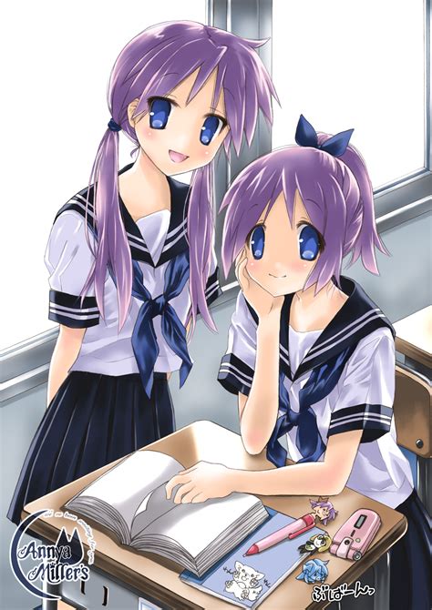 Hiiragi Kagami And Hiiragi Tsukasa Lucky Star Drawn By Nyanmilla