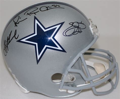 Emmitt Smith Troy Aikman Michael Irvin Signed Cowboys Full Size Helmet