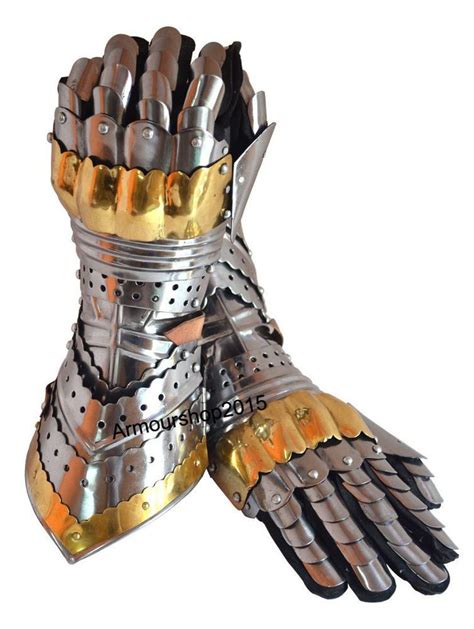 Medieval Gauntlets Pair Metal Plate Iron Steel Gloves Knight Armor Gloves