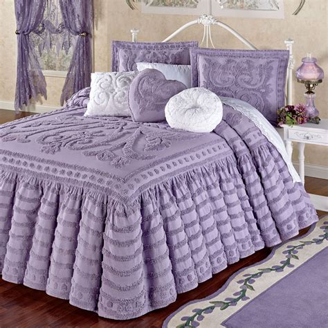 Intrigue Chenille Ruffled Flounce Oversized Bedspread Bedding Bed