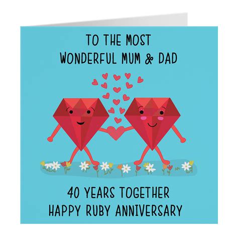 Buy Hunts England Mum And Dad Parents Th Anniversary Card To A