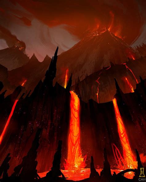 Environment Landscape Volcano Lava Magma Videogameart Mountain