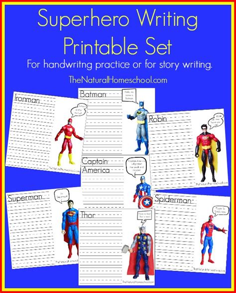 Free Superhero Writing Printables Set