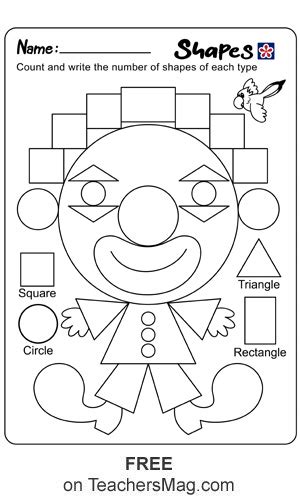 Shapes And Colors Worksheets For Kindergarten Students