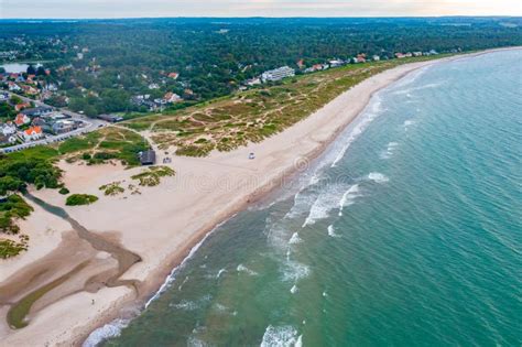 Aerial View Of Hornbaek Beach In Denmark Stock Image Image Of