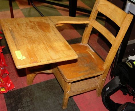 Old Wooden School Desk