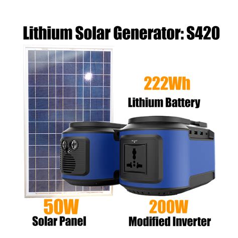 Lightweight Ac Dc Usb 200w Solar Power Generator With Solar Panel
