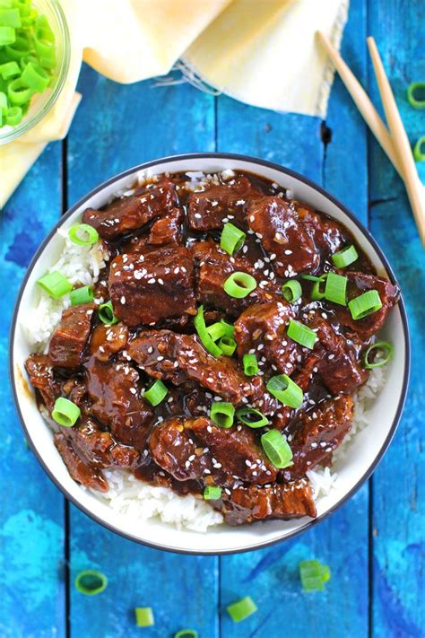 Thinly sliced beef seared until crispy. Instant Pot Mongolian Beef - Sweet and Savory Meals