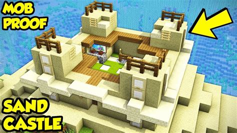 Minecraft Super Easy Sand Castle House Tutorial How To Build Youtube