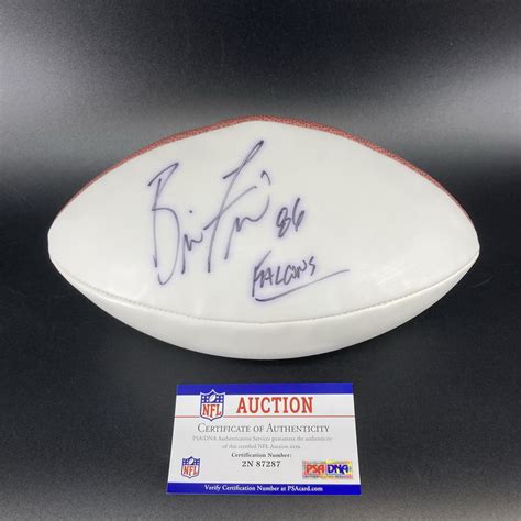 Nfl Auction Legends Falcons Brian Finernan Signed Panel Ball