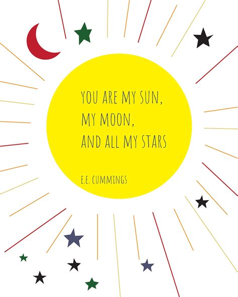 You Are My Sun My Moon And All My Stars Print Nursery Quote Etsy