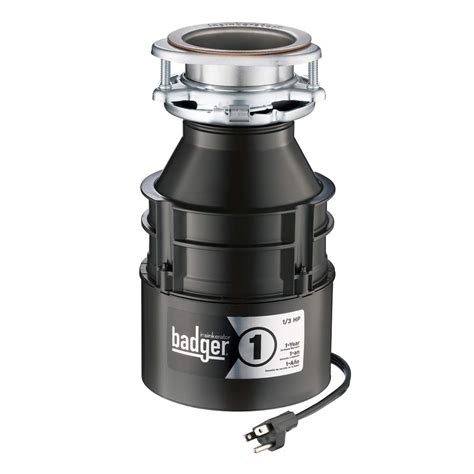 Insinkerator Garbage Disposal With Cord Badger 1 13 Hp Continuous