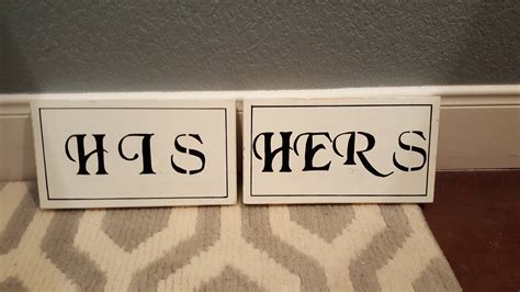 His And Hers Bathroom Signs By Trugritwoodworks On Etsy
