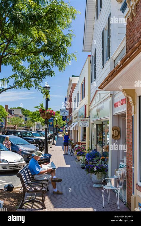 2nd Street In The Historic District Of Lewes Delaware Usa Stock Photo