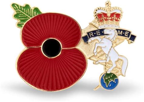 the royal british legion service poppy pin r e m e uk jewellery
