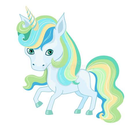 Illustration Of A Very Cute Unicorn In Pastel Colors Stock Vector