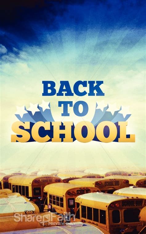 Back To School Yellow Bus Graphics Bulletin Cover Sermon Bulletin Covers