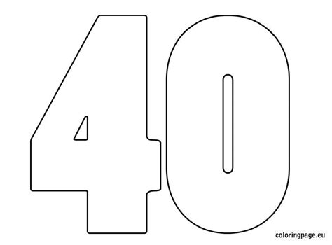 Number 40 Coloring Page